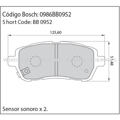 Juego de pastillas de freno BOSCH: 0986BB0952