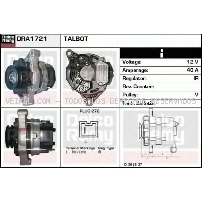 Alternador DELCO REMY: DRA1721