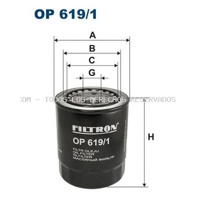 Filtro de aceite FILTRON: OP6191