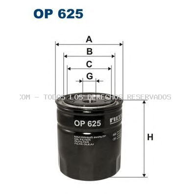 Filtro de aceite FILTRON: OP625