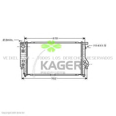 Radiador, refrigeración del motor KAGER: 310113