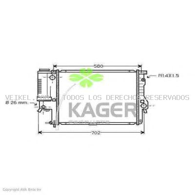 Radiador, refrigeración del motor KAGER: 310141