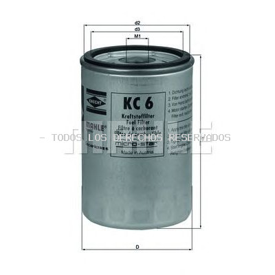 Filtro combustible KNECHT: KC6