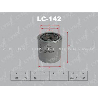 Filtro de aceite LYNXauto: LC142