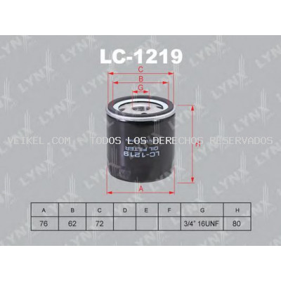 Filtro de aceite LYNXauto: LC1219