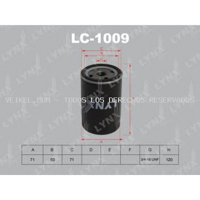 Filtro de aceite LYNXauto: LC1009