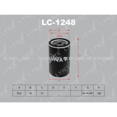 Filtro de aceite LYNXauto: LC1248