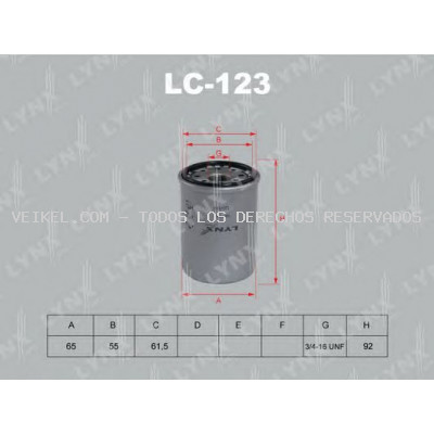 Filtro de aceite LYNXauto: LC123