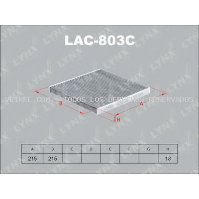 Filtro, aire habitáculo LYNXauto: LAC803C