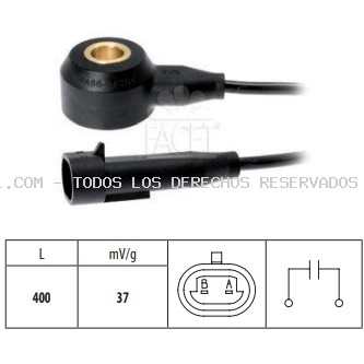 SENSOR DETONACION MARELLI CHEVROLET ASTRA 2.0 16V / CORSA 1.6 8V y 16v / MERIVA 1.8 8V y 16V OEM AS10139 / 10456240 : 35011010