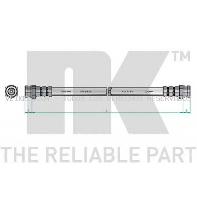Tubo flexible de frenos NK: 853250