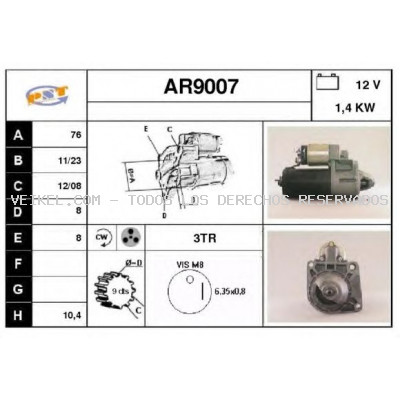 Motor de arranque SNRA: AR9007