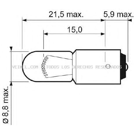 Lámpara, luz intermitente| Lámpara , piloto de matrícula| Lámpara incandescente, luz trasera| Lámpara, luz interior| Lámpara, luz del maletero| Lámpara incandescentea, compartimento de motor| Lámpara, luz estacionamiento/posición| Lámpara de incandescenci VALEO: 032223