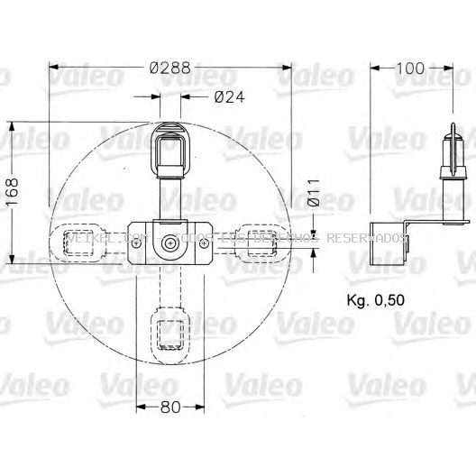 Soporte, luz omnidireccional VALEO: 040033