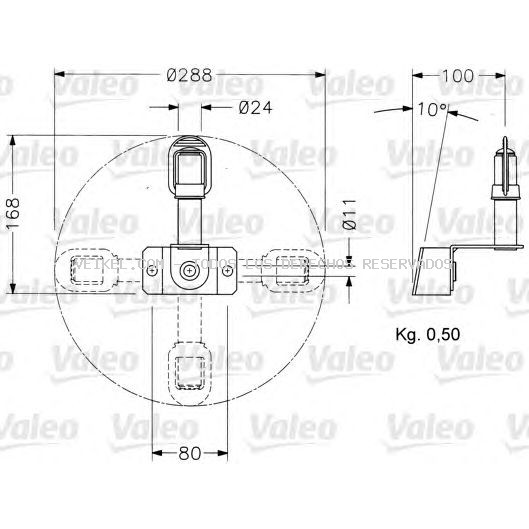 Soporte, luz omnidireccional VALEO: 040034